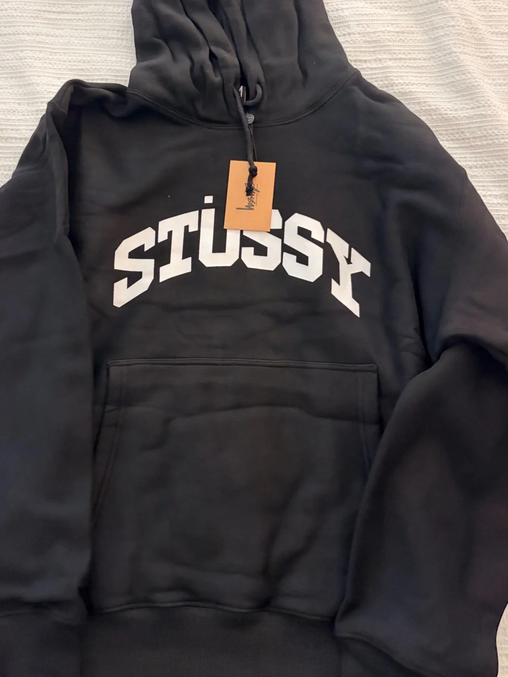 Stussy Black Hoodie with White Logo